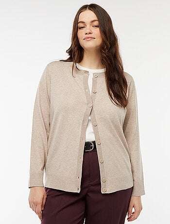 Gilet en maille fine jauge avec ouverture boutonnée