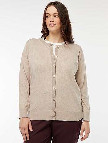 Gilet en maille fine jauge avec ouverture boutonnée
