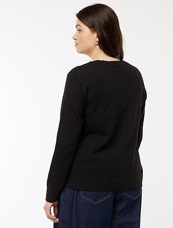 Gilet en maille fine jauge avec ouverture boutonnée