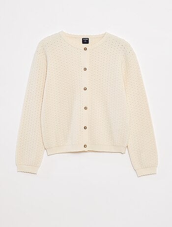 Gilet en maille pointelle uni