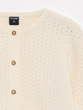 Gilet en maille pointelle uni