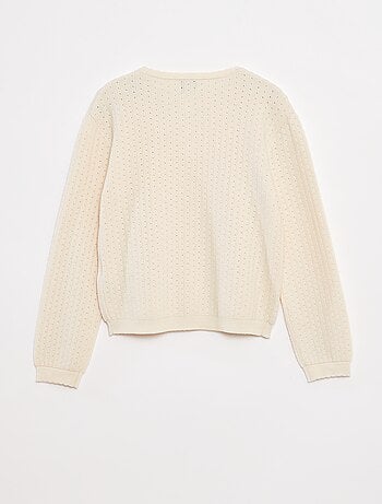 Gilet en maille pointelle uni