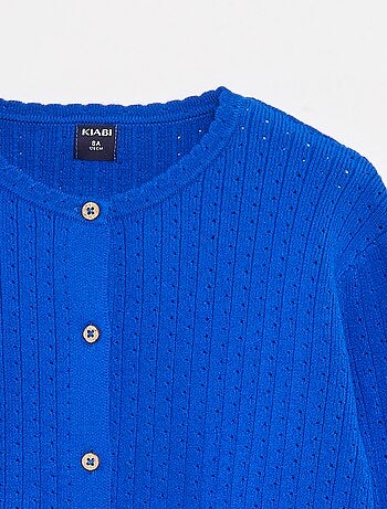 Gilet en maille pointelle uni