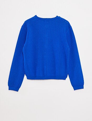Gilet en maille pointelle uni