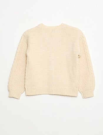 Gilet en maille torsadée avec ouverture boutonnée