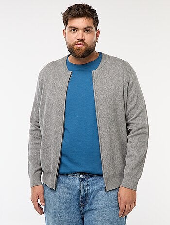 Gilet en maille tricot à ouverture zippée