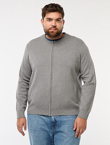 Gilet en maille tricot à ouverture zippée