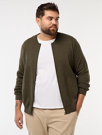 Gilet en maille tricot à ouverture zippée