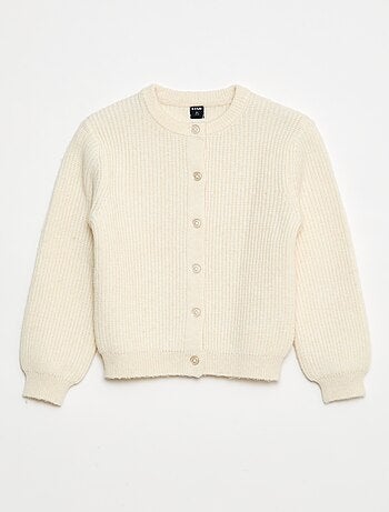 Gilet en maille tricot grosse jauge uni