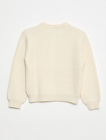 Gilet en maille tricot grosse jauge uni