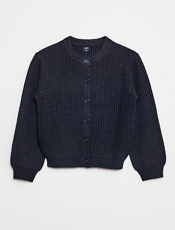 Gilet en maille tricot grosse jauge uni