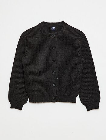Gilet en maille tricot grosse jauge uni