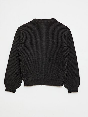 Gilet en maille tricot grosse jauge uni
