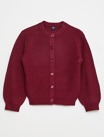 Gilet en maille tricot grosse jauge uni