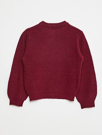 Gilet en maille tricot grosse jauge uni