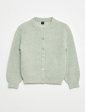 Gilet en maille tricot grosse jauge uni