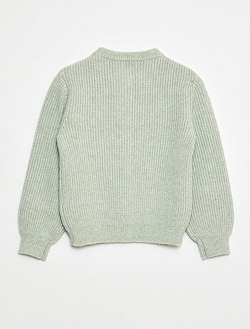 Gilet en maille tricot grosse jauge uni