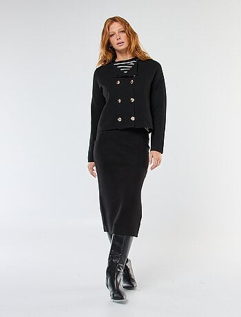 Gilet en tricot ottoman à double boutonnage