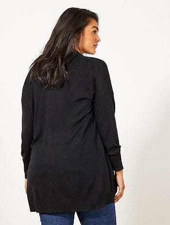 Gilet long 2 poches en maille fine - Kiabi