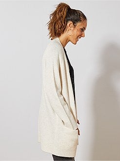 Gilet long en maille mousseuse - Kiabi