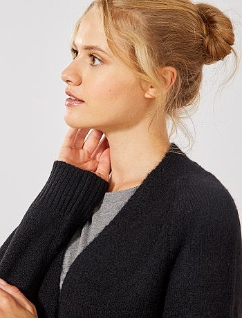 Gilet long en maille mousseuse - Kiabi