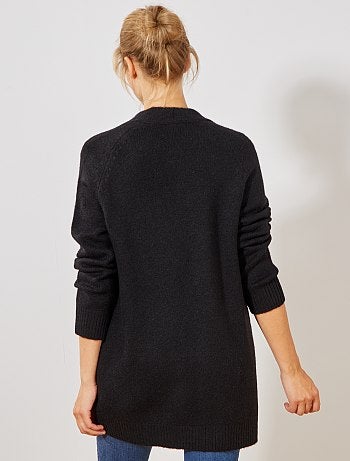 Gilet long en maille mousseuse - Kiabi