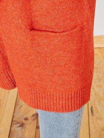 Gilet long en maille mousseuse - Kiabi