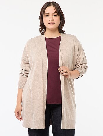 Gilet long ouvert fine jauge