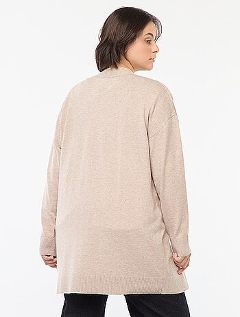 Gilet long ouvert fine jauge