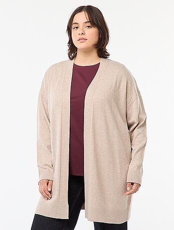 Gilet long ouvert fine jauge