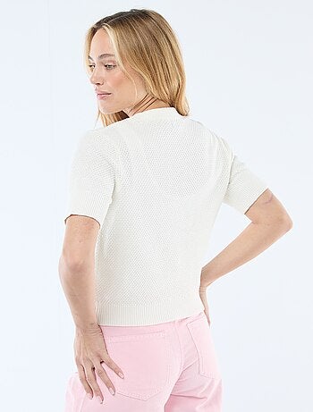 Gilet manches courtes à boutons fantaisies