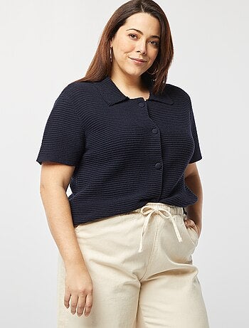 Gilet manches courtes côtelé