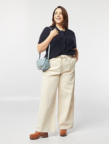 Gilet manches courtes côtelé