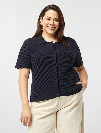 Gilet manches courtes côtelé