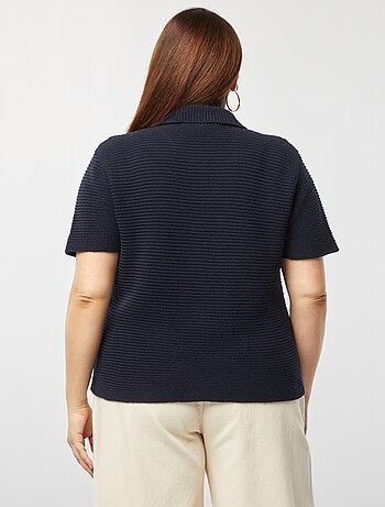 Gilet manches courtes côtelé