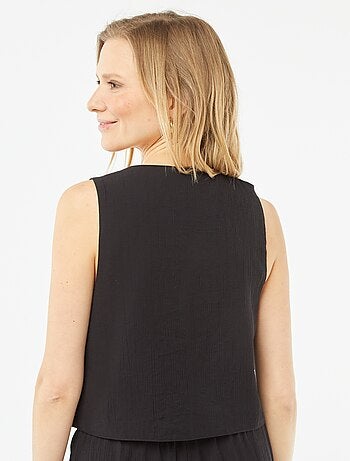 Gilet sans manches avec liens à nouer