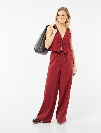 Gilet sans manches avec liens à nouer