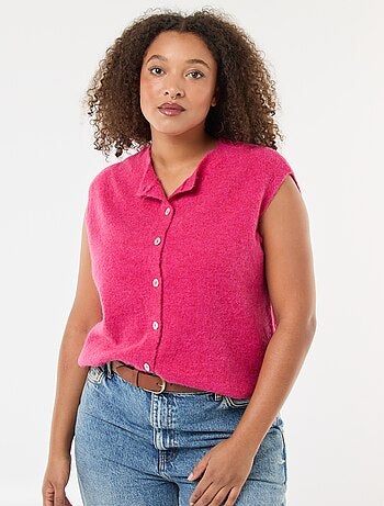 Gilet sans manches boutonné