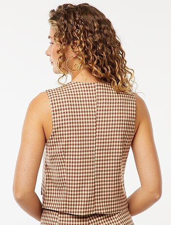 Gilet sans manches carreaux vichy