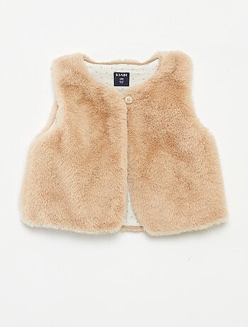 Gilet sans manches en fausse fourrure