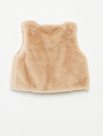 Gilet sans manches en fausse fourrure