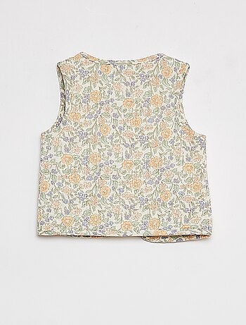 Gilet sans manches en gaze de coton