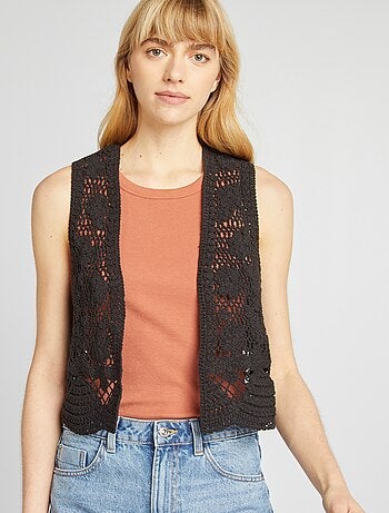 Gilet sans manches en macramé
