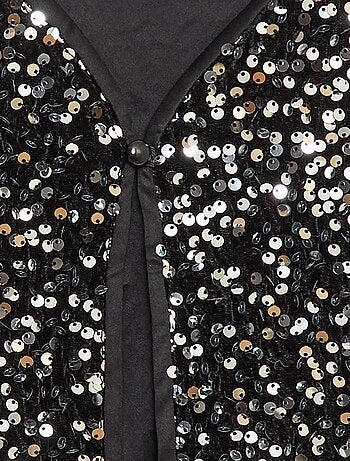 Gilet sans manches en velours avec sequins