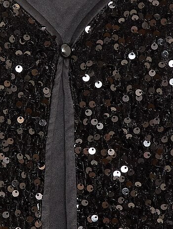 Gilet sans manches en velours avec sequins