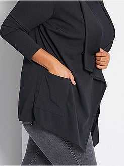 Gilet style blazer à pans maille crêpée - Kiabi