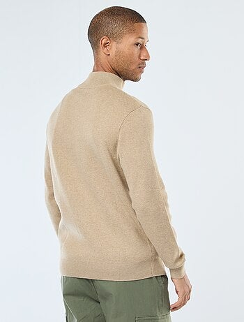 Gilet uni zippé avec col montant