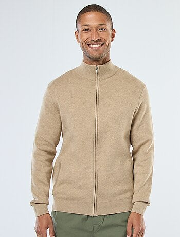 Gilet uni zippé avec col montant