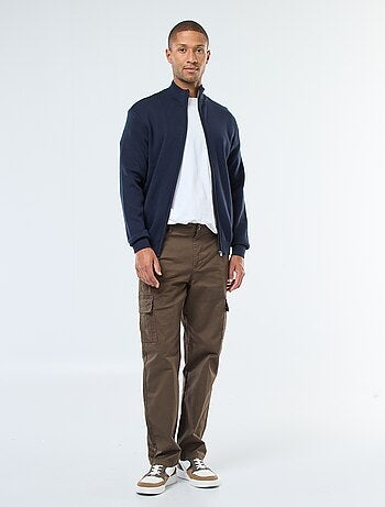 Gilet uni zippé avec col montant