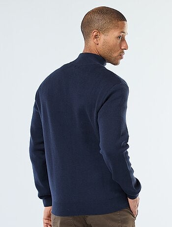 Gilet uni zippé avec col montant